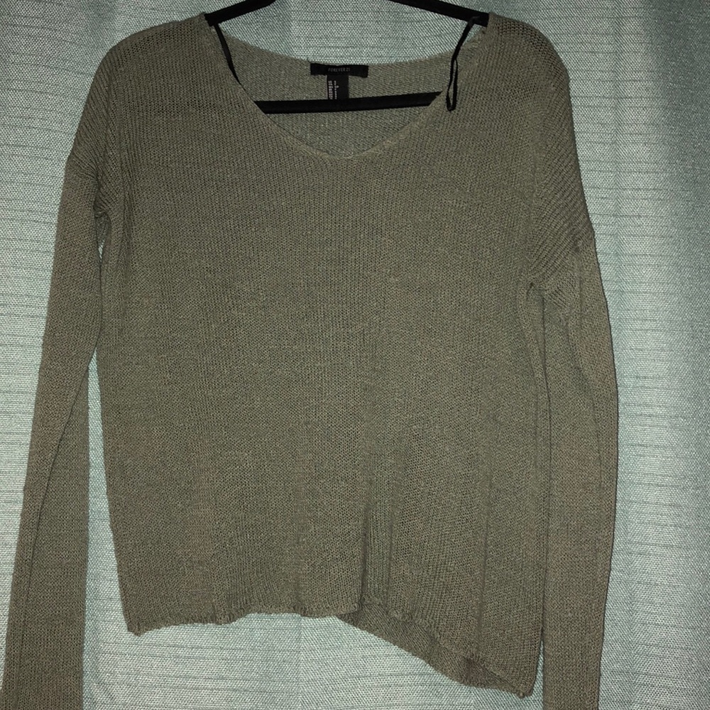 Teal/green forever 21 loose knit sweater